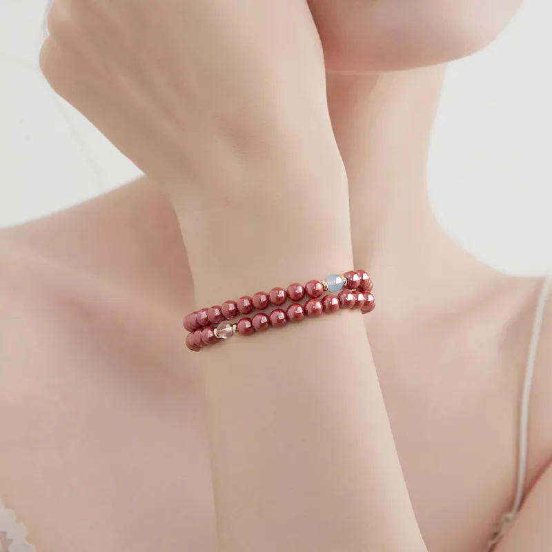 MCK Reconstructed Cinnabar Jade Bracelets Women's-3