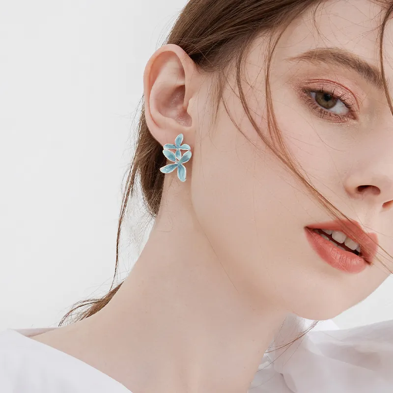 MCK 925 Sterling Silver Needle Earrings Women's-5