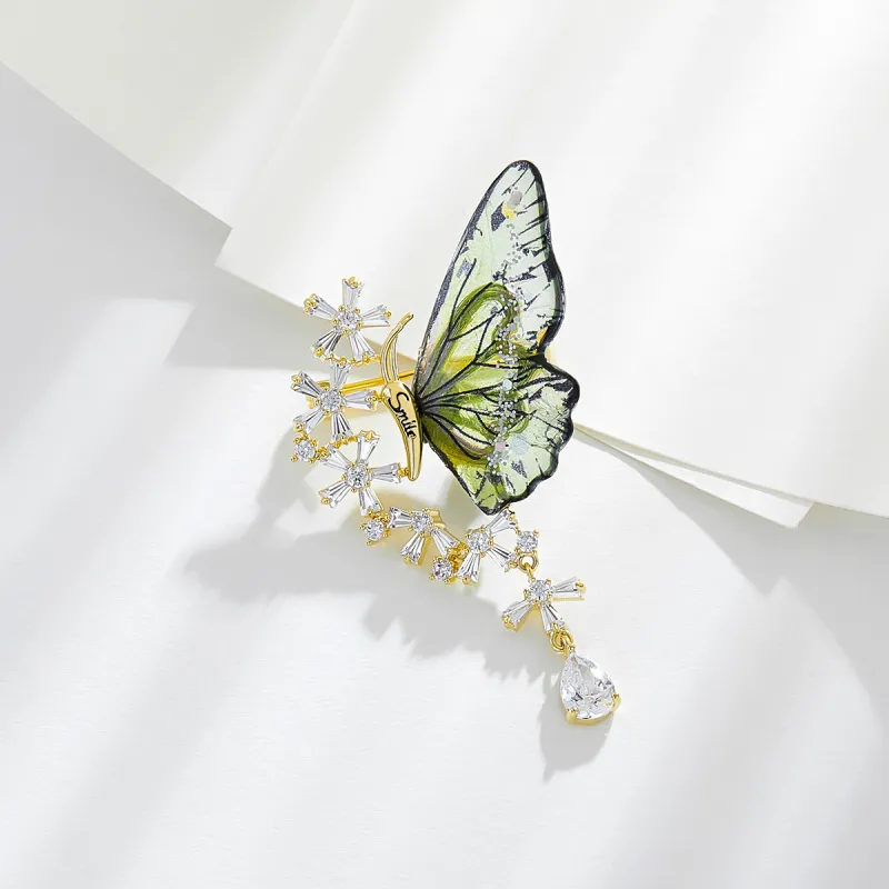 MCK Advanced Alloy/Resin Synthetic Cubic Zirconia Brooches Women's-4