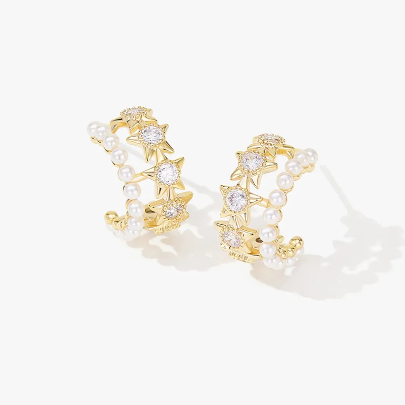 MCK 925 Sterling Silver Needle Earrings Women's-2