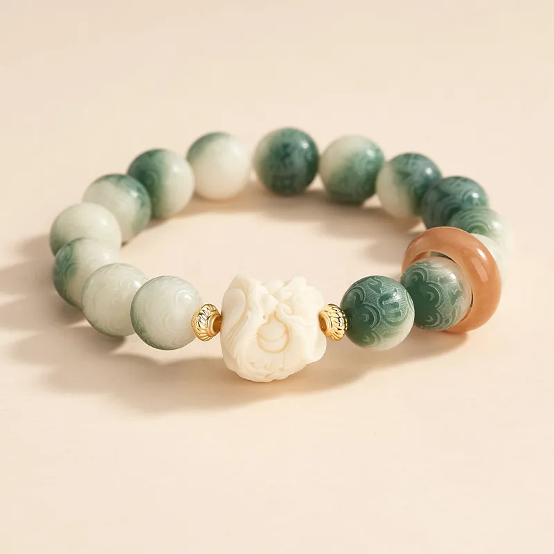 There Is You In The Long World White Jade Bodhi Bracelets Unisex-6