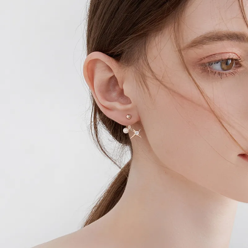 MCK 925 Silver Needles Earrings Women's-2