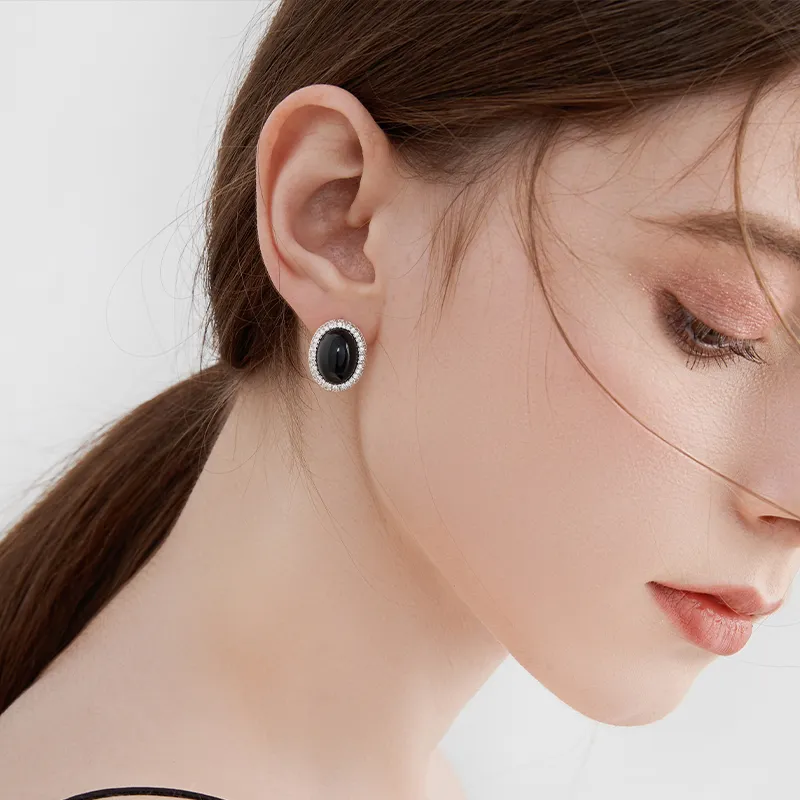 MCK 925 Silver Needles Stud Earrings Women's-3