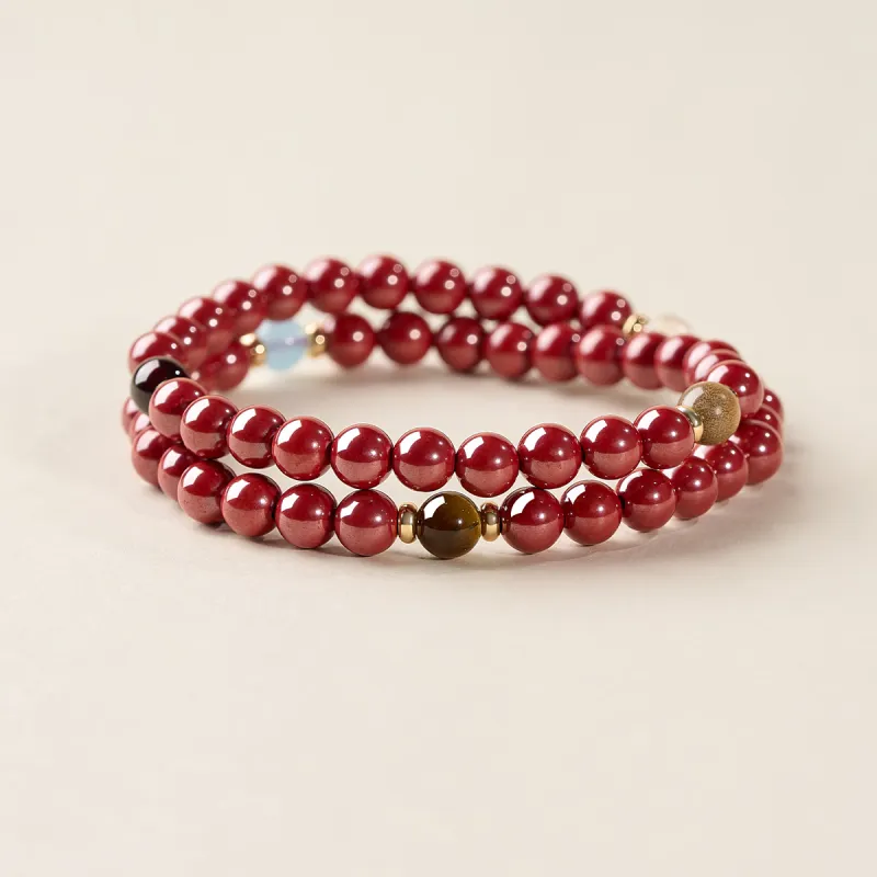 MCK Reconstructed Cinnabar Jade Bracelets Women's-4