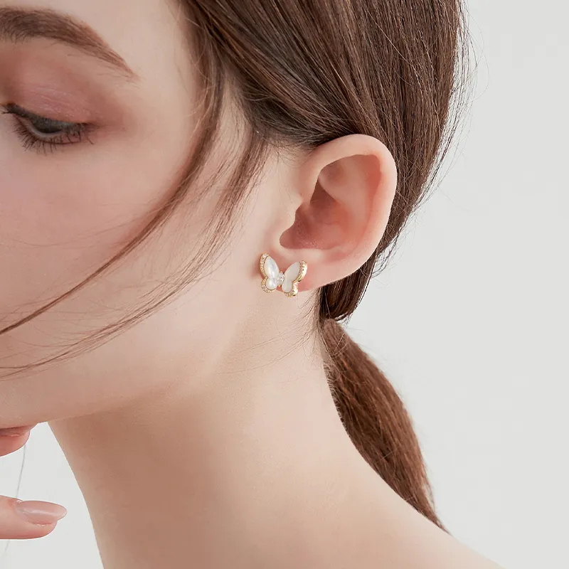 MCK Mother Of Pearl Stud Earrings Women's-1
