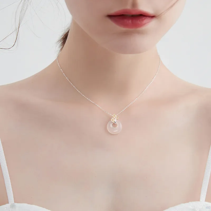 MCK Chalcedony S999 Fine Silver Necklace Women's-1