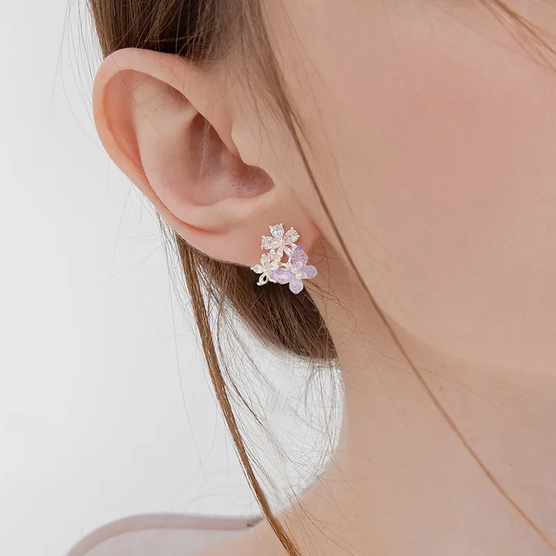 MCK 925 Sterling Silver Needle Stud Earrings Women's-1
