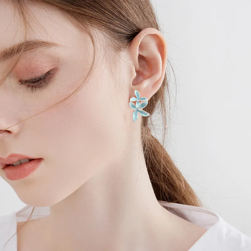 MCK 925 Sterling Silver Needle Earrings Women's-3
