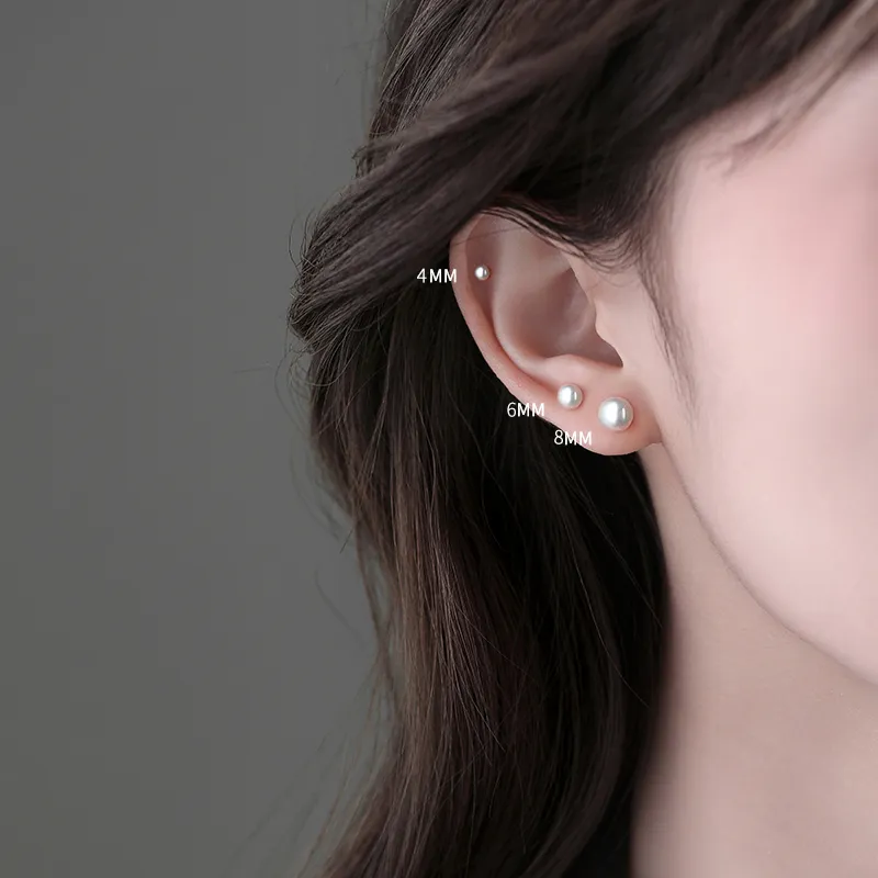 MCK Sterling Silver Stud Earrings Women's-1