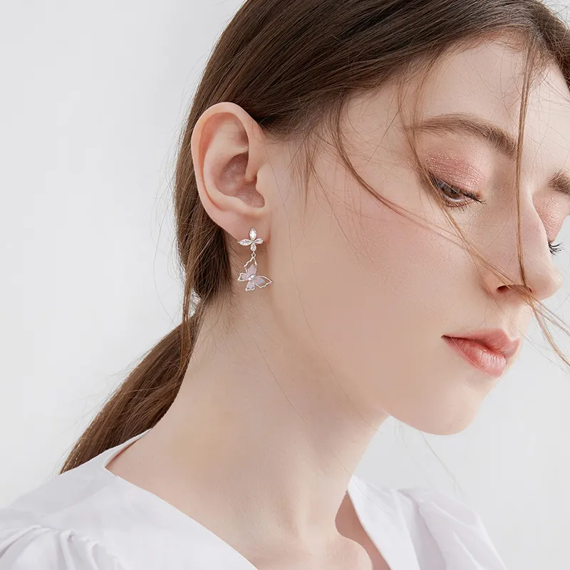 MCK 925 Silver Needles Earrings Women's-4