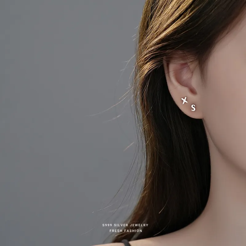 Jingleo S999 Fine Silver Stud Earrings Unisex-4