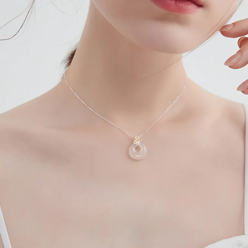 MCK Chalcedony S999 Fine Silver Necklace Women's-2