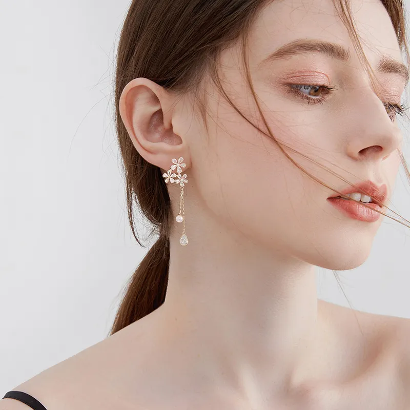 MCK 925 Silver Needles Earrings Women's-4