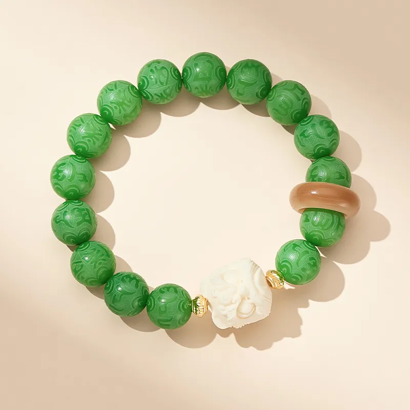 There Is You In The Long World White Jade Bodhi Bracelets Unisex-2