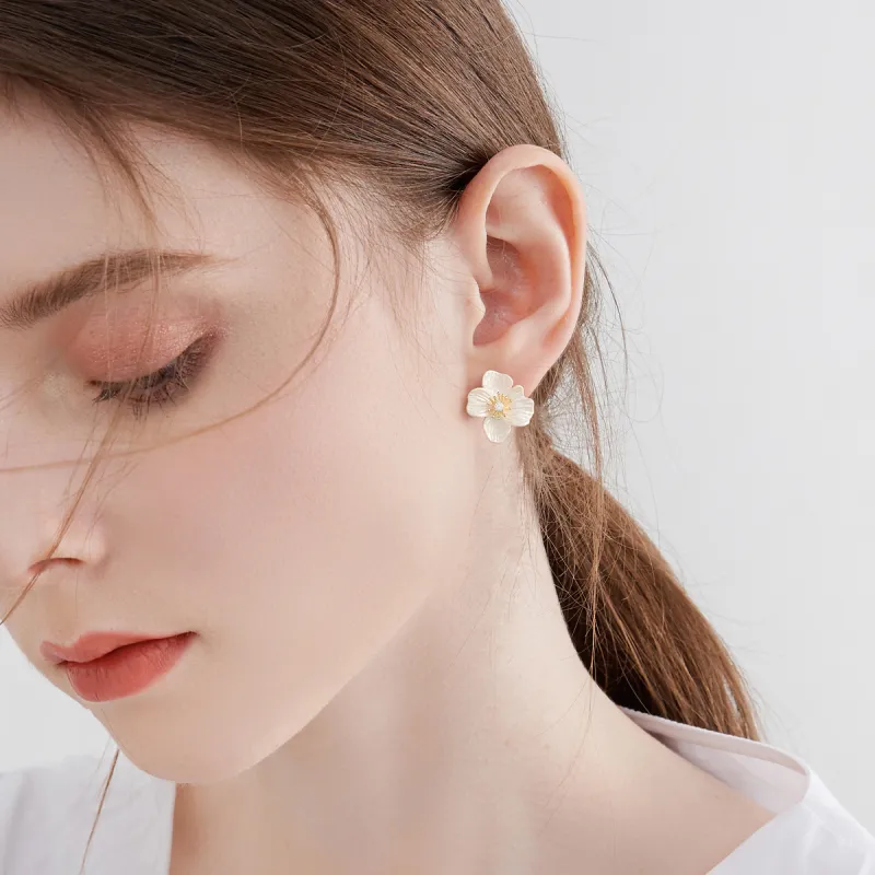 MCK 925 Sterling Silver Needle Earrings Women's-4