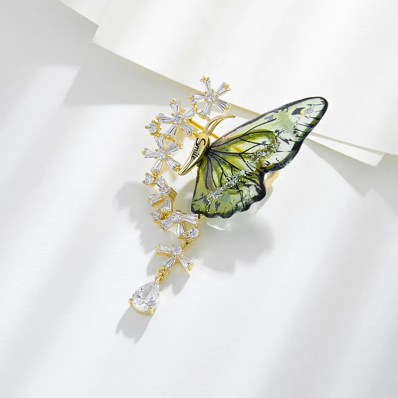 MCK Advanced Alloy/Resin Synthetic Cubic Zirconia Brooches Women's-2