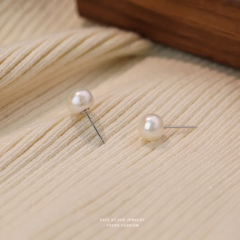 MCK S925 Silver Stud Earrings Women's-7