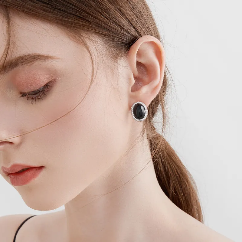 MCK 925 Silver Needles Stud Earrings Women's-1