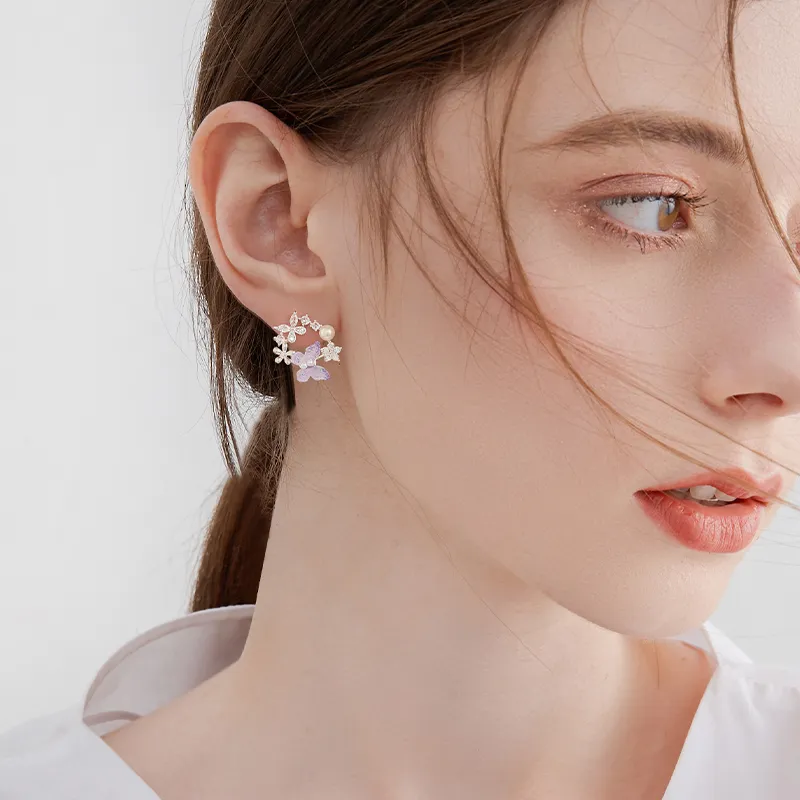 MCK 925 Sterling Silver Stud Earrings Women's-3