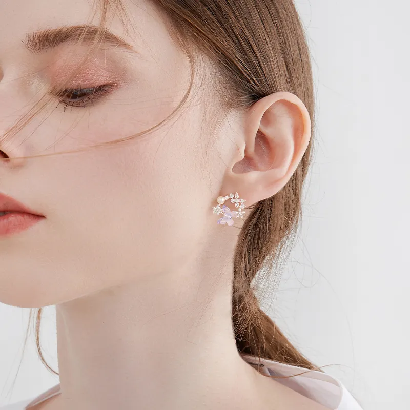 MCK 925 Sterling Silver Stud Earrings Women's-1