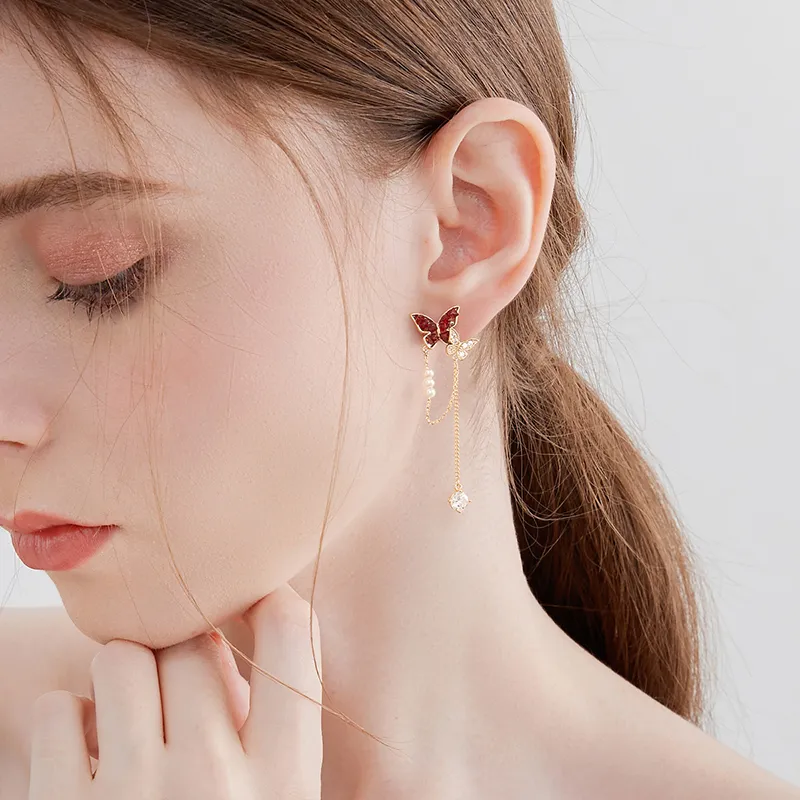 MCK 925 Silver Needles Earrings Women's-1