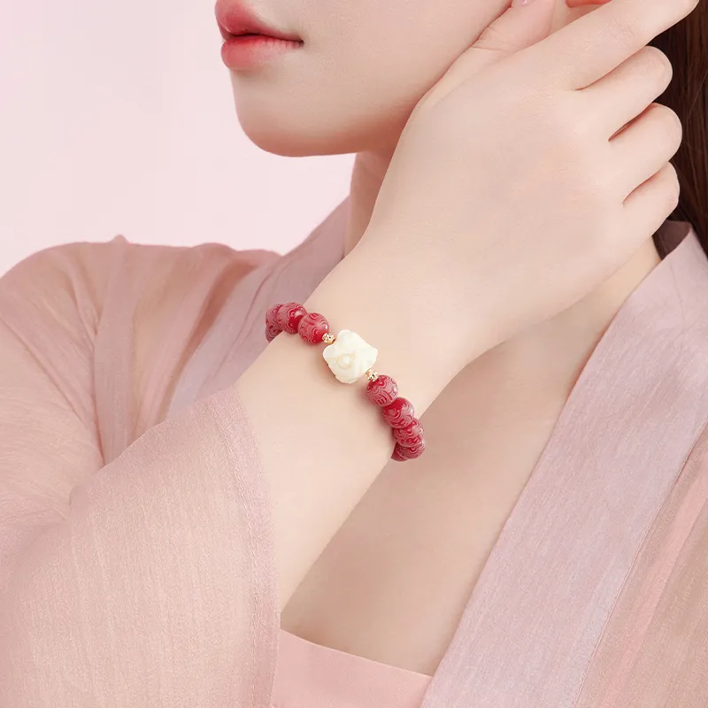 There Is You In The Long World White Jade Bodhi Bracelets Unisex-12