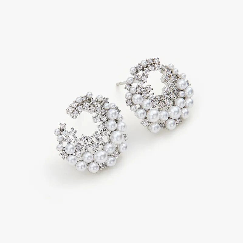 MCK Faux Pearl Earrings Women's-4