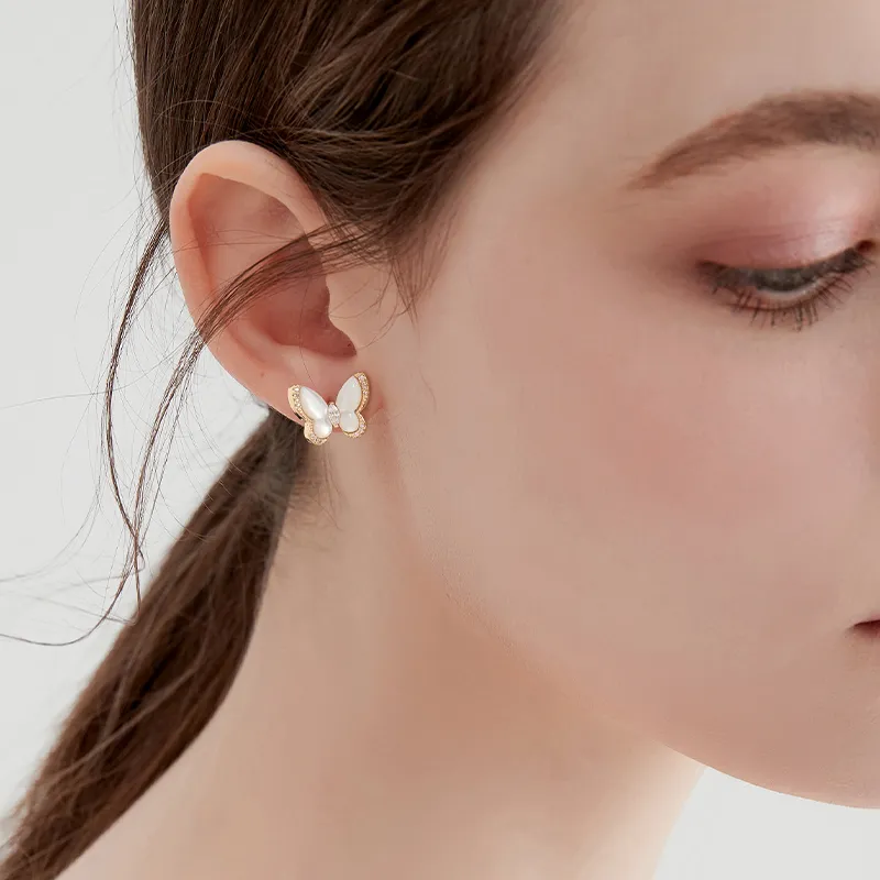 MCK Mother Of Pearl Stud Earrings Women's-3
