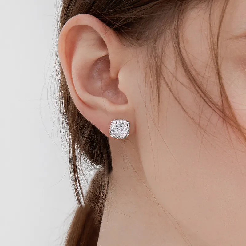 MCK 925 Sterling Silver Needle Stud Earrings Women's-2