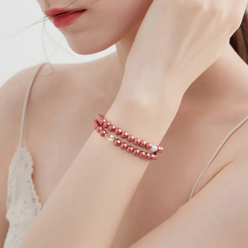 MCK Reconstructed Cinnabar Jade Bracelets Women's-6