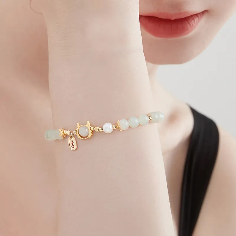 MCK Bracelets Pale Greenish White Jade Women's-2