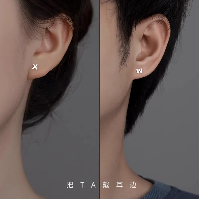 MCK Sterling Silver Stud Earrings Unisex-1