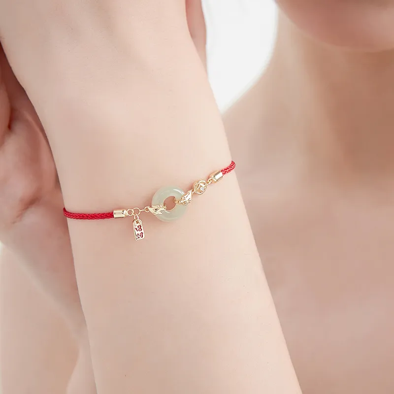 MCK 925 Sterling Silver Hetian Jade Bracelets Women's Pale Greenish White Jade-3