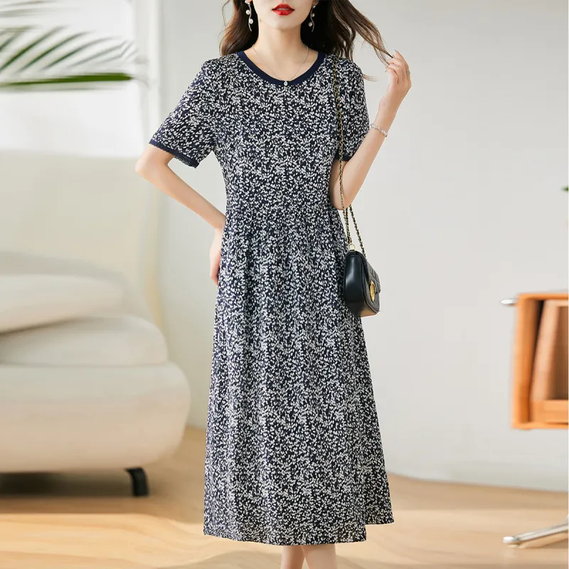 Hang Yi Court Short Sleeved Dresses Women's Multicolor-4