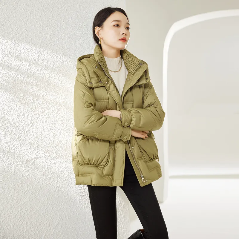 Hang Yi Court Down Jacket Women's Mustard Green-6