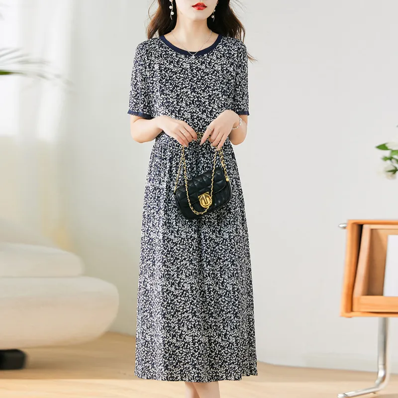 Hang Yi Court Short Sleeved Dresses Women's Multicolor-8