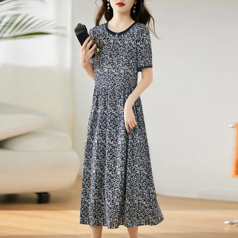 Hang Yi Court Short Sleeved Dresses Women's Multicolor-7