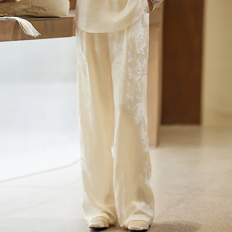Hang Yi Court Casual Pants Women's Beige-2
