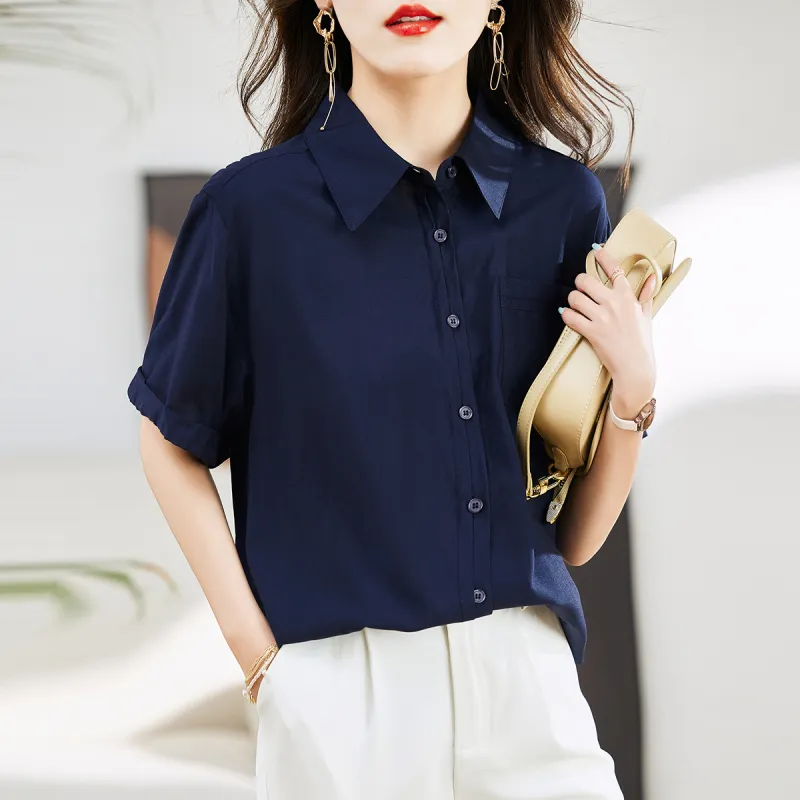 Hang Yi Court Shirt Women's Navy Blue-7