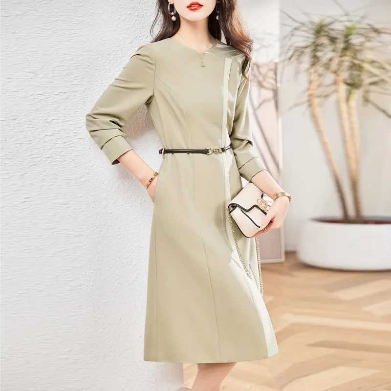 Hang Yi Court Long Sleeved Dresses Women's-5