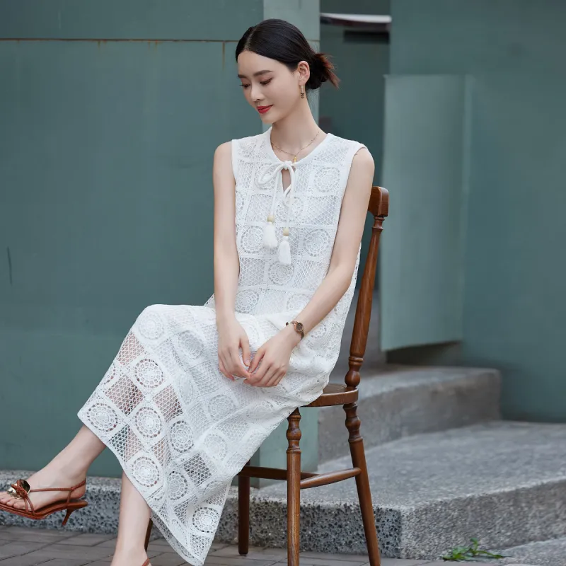 Hang Yi Court Sleeveless Dress Women's-5