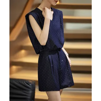 Hang Yi Court Casual Suit Women's Navy Blue