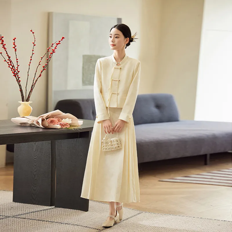 Hang Yi Court Casual Suit Women's Apricot-4