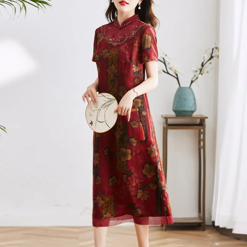 Hang Yi Court Short Sleeved Dresses Women's Image Color-3