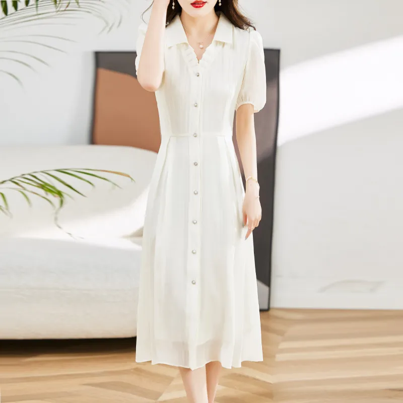 Hang Yi Court Short Sleeved Dress Women's-8