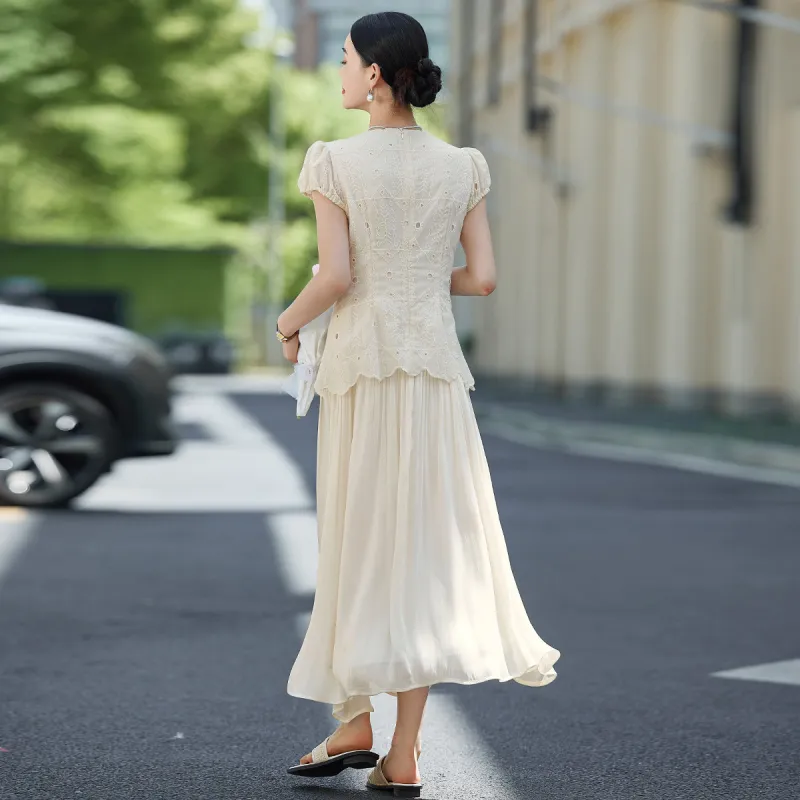 Hang Yi Court Short Sleeved Dress Women's-1