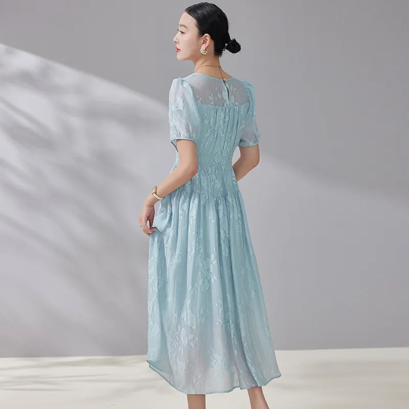 Hang Yi Court Short Sleeved Dress Women's-3