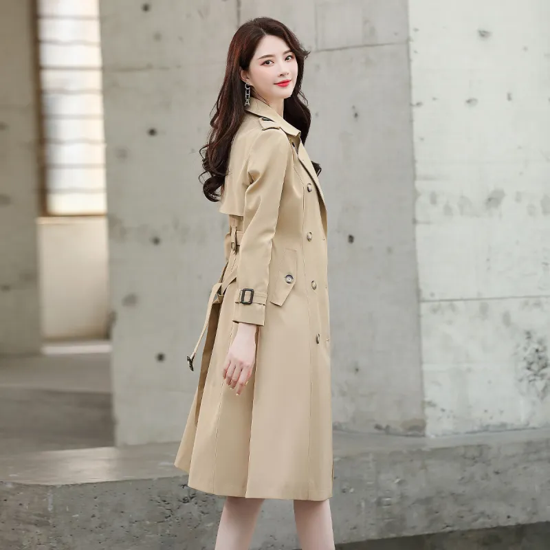 Hang Yi Court Trench Coat Women's Khaki-3