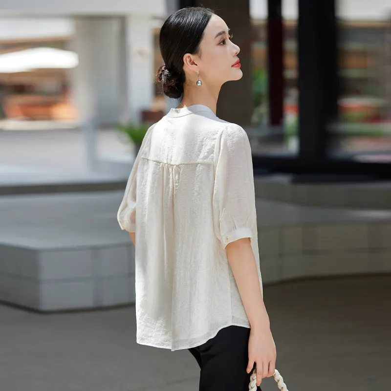 Hang Yi Court Shirts Women's Beige-1