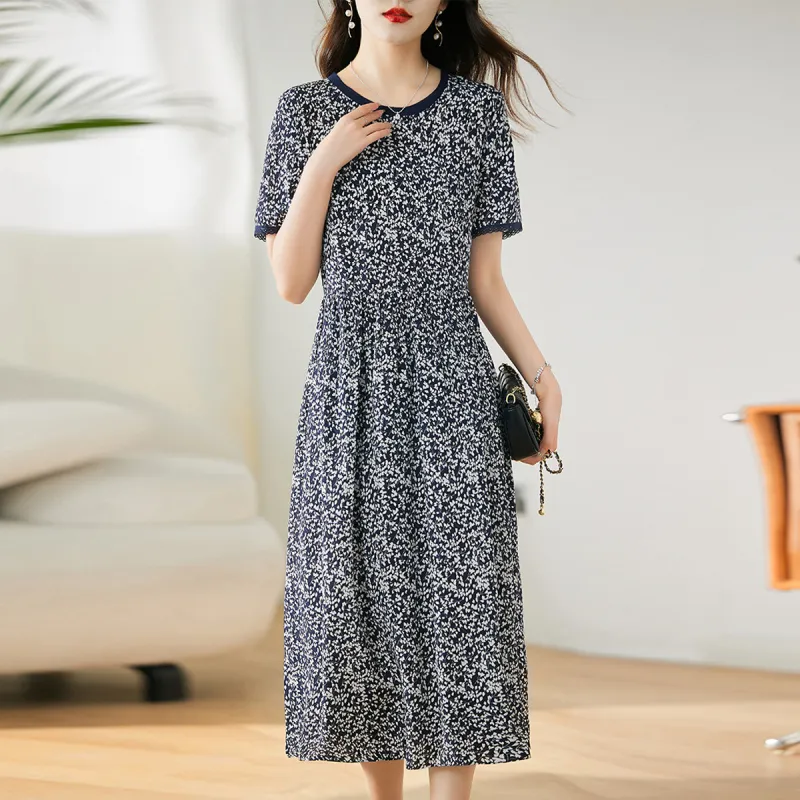 Hang Yi Court Short Sleeved Dresses Women's Multicolor-2